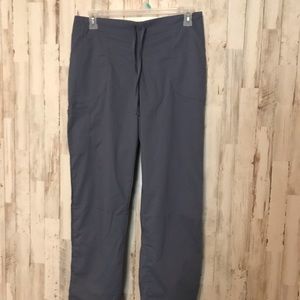 Medium grey scrub pants.